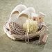 Kitchen & Housewares : SPA BATH SET/SLIPPERS/BASKET
