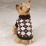 X-SMALL CHOCOLATE ARGYLE SWEATER