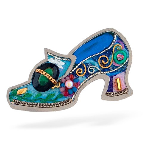 Fancy Blue Shoe Pin from the Artazia Collection #609BL GP OP