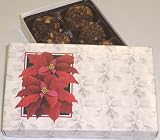 Scott's Cakes 1/2 lb. Chocolate Raspberry Hazelnut Balls in a Poinsettia Box