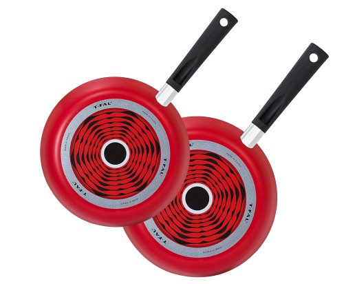 T Fal Color Collection Nonstick 2 Piece Saute Pan Set Cherry