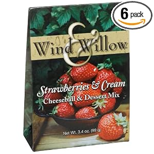 Wind and Willow Strawberries and Cream Cheeseball, 3.4-Ounce Boxes (Pack of 6) by Wind & Willow