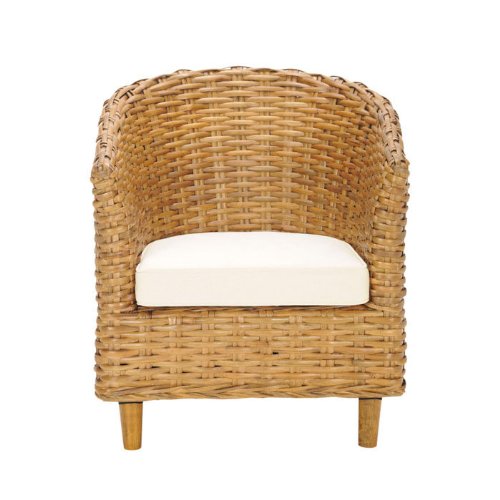 Safavieh Home Collection Ella Honey Oak Wicker Barrel Chair On Sale