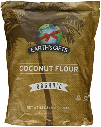 Earth'sGifts Coconut Flour 3 Pound Bag- Earth'sGifts PURE ORGANIC Coconut Flour is USDA Organic Certified via OTCO, Kosher, Non-GMO, Gluten Free, Superfood processed in the USA. This amazing alternative to wheat flour allows for the Best Gluten free baking, can be found in Natural Food Stores, and is packed with Protein, rich in Dietary Fiber, and high in beneficial fats. **Special BONUS FREE DOWNLOAD** Earth'sGifts Secrets to Baking Success FREE Download E-book to be delivered after purchase! Satisfaction Guarantee or Your Money Back!