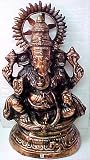 22 Inch Metal Sitting Lord Ganesh Statue Hindu Ganesha