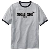 T-Shirt Ringer Heather Gray  Trinidad & Tobago King  Country