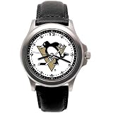 LogoArt Pittsburgh Penguins Men's Leather Rookie Watch