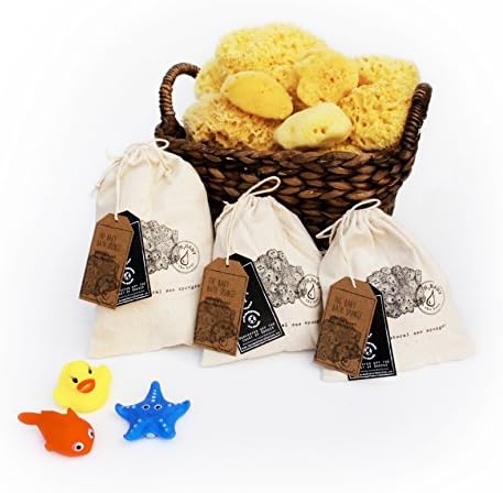H2Baby Natural Baby Bath Sea Sponge Set, 2yrs+ (Pk of 2 Sponges)