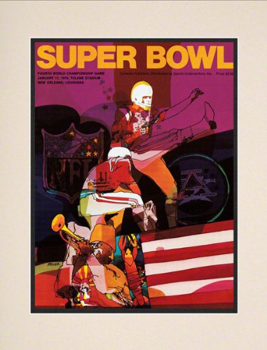 Matted 10.5 x 14 Super Bowl IV Program Print | Details: 1970, Chiefs vs Vikings