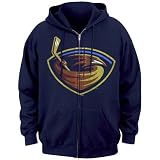 NHL Majestic Atlanta Thrashers Navy Blue Official Logo Full Zip Hoody Sweatshirt (X-Large)