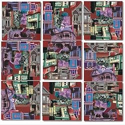B Dazzle Victorian Homes Scramble Squares 9 Piece Puzzle