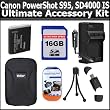 16GB Accessory Kit For Canon PowerShot S95, SD4000 IS Digital Camera Includes 16GB High Speed SD Memory card + USB 2.0 High Speed Card Reader + Replacement NB-6L (1200 mAH) Battery + Ac/Dc Rapid Travel Battery Charger + Deluxe Hard Case + LCD Screen 16GB Accessory Kit For Canon PowerShot S95, SD4000 IS Digital Camera Includes 16GB High Speed SD Memory card + USB 2.0 High Speed Card Reader + Replacement NB-6L (1200 mAH) Battery + Ac/Dc Rapid Travel Battery Charger + Deluxe Hard Case + LCD Screen