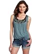 Democracy Womens Shirred Neck Tank Top
