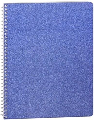 Teamade Glitter Wide Ruled Spiral Notebook ~ Sparkly Blue (8" x 10.5"; 70 Sheets, 140 Pages)