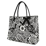 Belvah Quilted Paisley Floral Large Tote Handbag