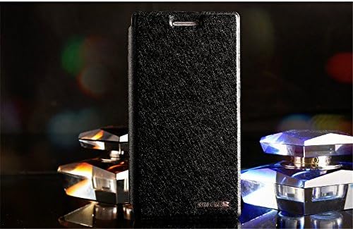 HIGER® Huawei Ascend Mate1 Leather Case, Luxury Silk Folio Pu Leather Flip Protective Bumper Case Wallet Cover Shell for Huawei Ascend Mate 1 6.1 Mt1 U06 Mt1-t00 (Black)