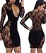 xhorizon TM FLK Sexy Bandage Floral Hollow Lace Outfit Clubwear Bodycon Dress Black