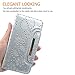 iPhone 6 Plus Case, iPhone 6S Plus Wallet, HESPLUS Bling Sparkle PU Leather Flip Folio [Detachable] Wallet Cover Magnetic with Card Slot Holder for iPhone 6 Plus/iPhone 6S Plus 5.5 Inch - Silver