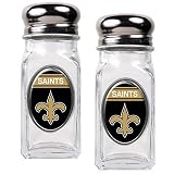 NFL New Orleans Saints Salt and Pepper Shaker Set with Crystal Coat