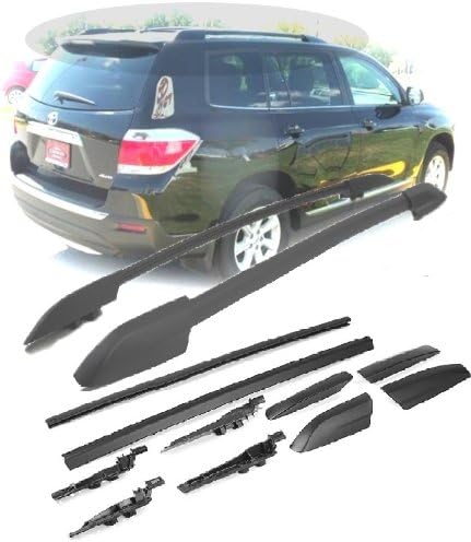 2008 2009 2010 2011 08-11 Toyota Highlander Black Roof Luggage Carrier Rack Rail Bar Direct Bolt-On