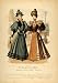 1894 Victorian Lady Winter Coats Hats Women Lithograph - Hand-Colored Lithograph