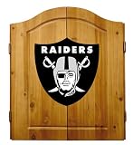 Imperial Oakland Raiders Licensed Solid Pine Cabinet and Bristle Dartboard Set