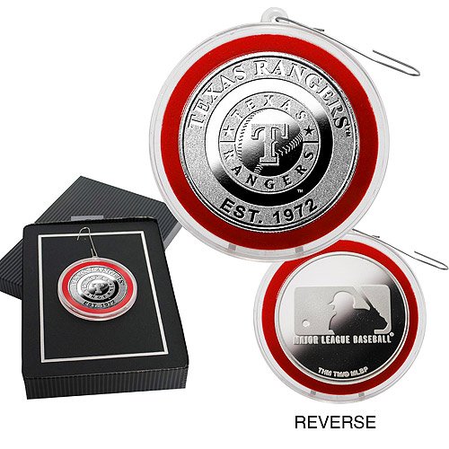 Highland Mint Texas Rangers Silver Coin Ornament