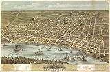 Bird's eye view of the city of Memphis, Tennessee 1870., large historic panoramic map reprint 55x36