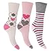 Womens/Ladies Cotton Rich Patterned Casual Socks with Non Elastic Tops (Pack of 3)
