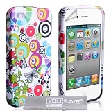 iPhone 4 / 4S Multicoloured Circles & Butterflies Silicone Caseby Yousave Accessories�