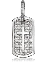 Diamond Dog Tag Pendant with Cross Symbol, 3.20CT, #3950
