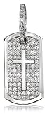 Diamond Dog Tag Pendant with Cross Symbol, 3.20CT, #3950