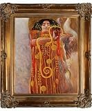 Art Reproduction Oil Painting - Klimt Paintings: Hygieia (Detail from Medicine) with Renaissance Bronze Frame - Bronze Finish - 30 X 34 - Hand Painted Framed Canvas Art