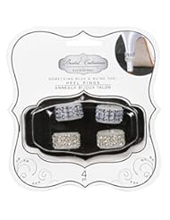 Art and Craft Supply: High Heel Crystal Rings - 2 Blue, 2 Rhinestone - 4 pieces - Darice