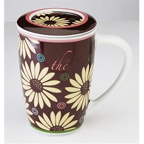 Click here to buy Trend Tea Mug with Lid/Tea Coaster - Flower by MSC.