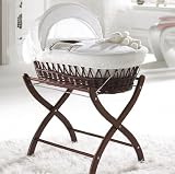 Izziwotnot - White Gift - Dark Wicker Moses Basket