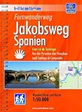 Hikeline Fernwanderweg Jakobsweg Spanien 920 km: Camino de Santiago - Von den Pyren&auml;en &uuml;ber Pamplona nach Santiago de Compostela - 1:50 000, wetterfest - 
