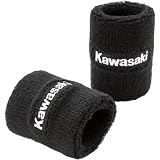 カワサキ KAWASAKI 純正 刺繍ロゴ入 リストバンド ブラック フリーサイズ (1個) J8009-0033