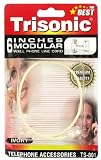 6 Inch Modular Wall Phone Line Cord Ivory #TS-801
