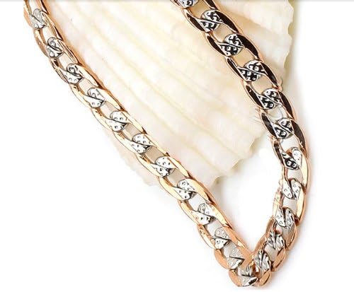 TKC Curb 18K Silver Rose Gold Filled Bracelet Chain 4mm