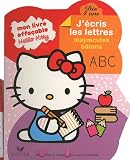 Mon livre effaçable Hello Kitty, j'écris les lettres majuscules bâton, dès 4 ans : Un feutre offert