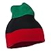 JFH GROUP Pan African Colors Unisex Striped Beanie Skull Cap (Green Black Red)