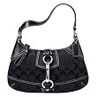 AUTHENTIC COACH HAMPTONS SIGNATURE SMALL CLIP HOBO 10283 (Black, Petite)
