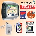 Garmin zumo 550 Motorcycle Navigator GPS Device + 2 GB DVD Accessory Kit + 3-Year Extended Warranty
