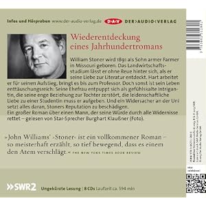 Stoner: Ungekürzte Lesung mit Burghart Klaußner (8 CDs)