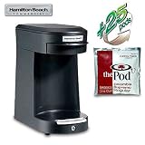 Hamilton Beach HDC200B Commercial 1 Cup Brewer - Black (includes 25 Colombia Supremo Pods)