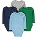 Wan-A-Beez Unisex Baby 4 Pack Long-Sleeve Bodysuits (3-6 Months, Solid Multi)