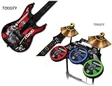 Protective skins for Guitar Hero 4 "World Tour" Guitar and Drum Set - fits  ....