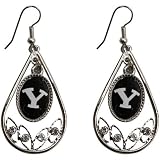 NCAA Brigham Young Cougars Ladies Tear Drop Crystal Dangle Earrings