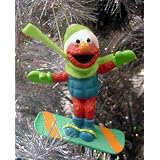 Sesame Street Elmo on a Snowboard Christmas Ornament #SE0106